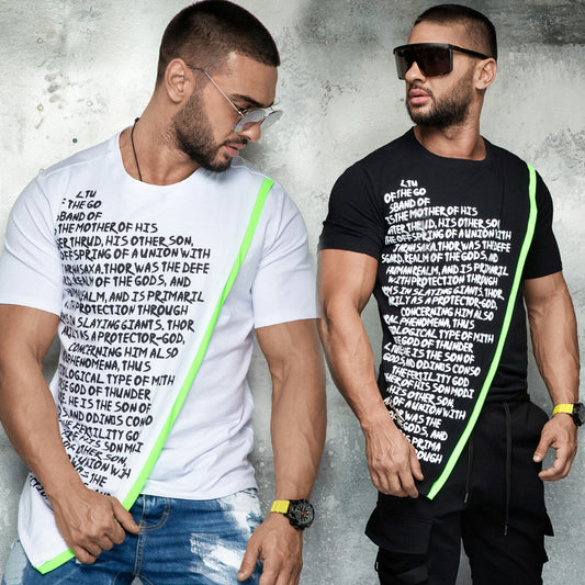 By Alina Mexton Men Herren T-Shirt Longshirt Oversize Longtee Print Neon S-XL